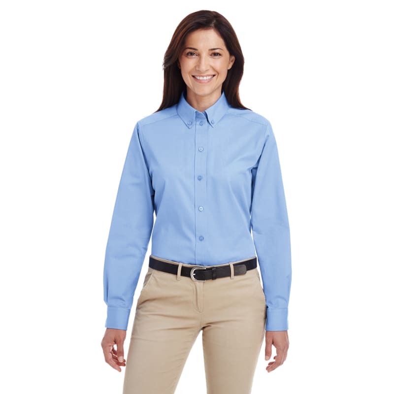 Harriton Ladies' Foundation 100% Cotton Long-Sleeve Twill Shirt With Teflon™ 24