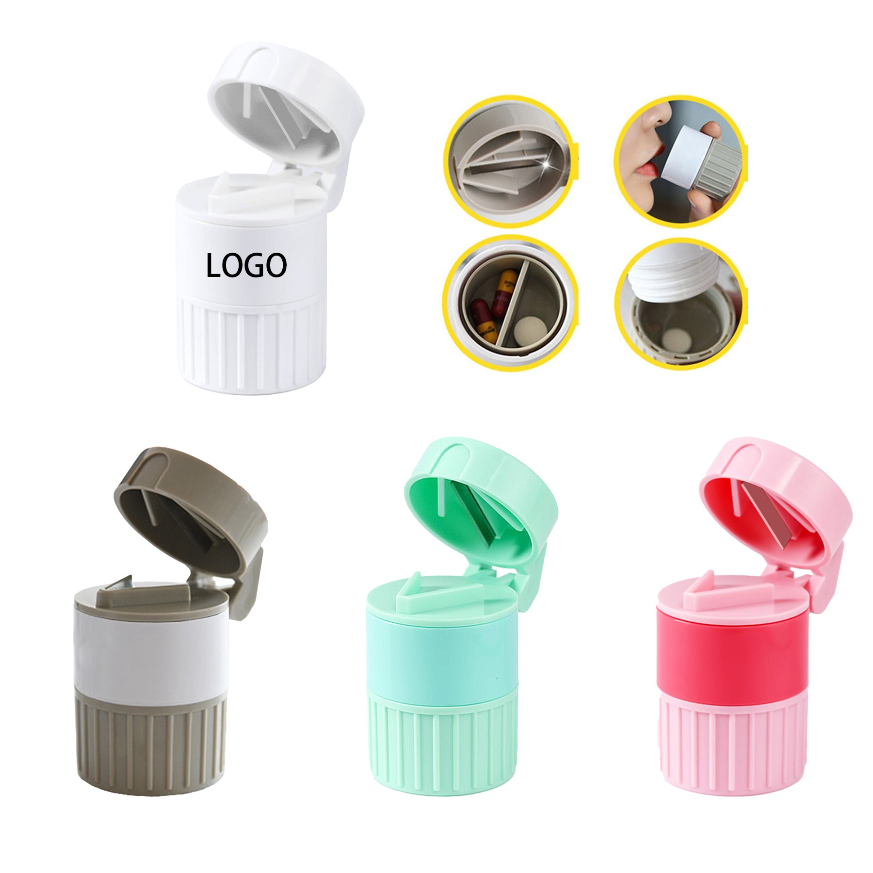 Multifunction 4 in 1 Portable Round Tablet Pill Pulverizer 1