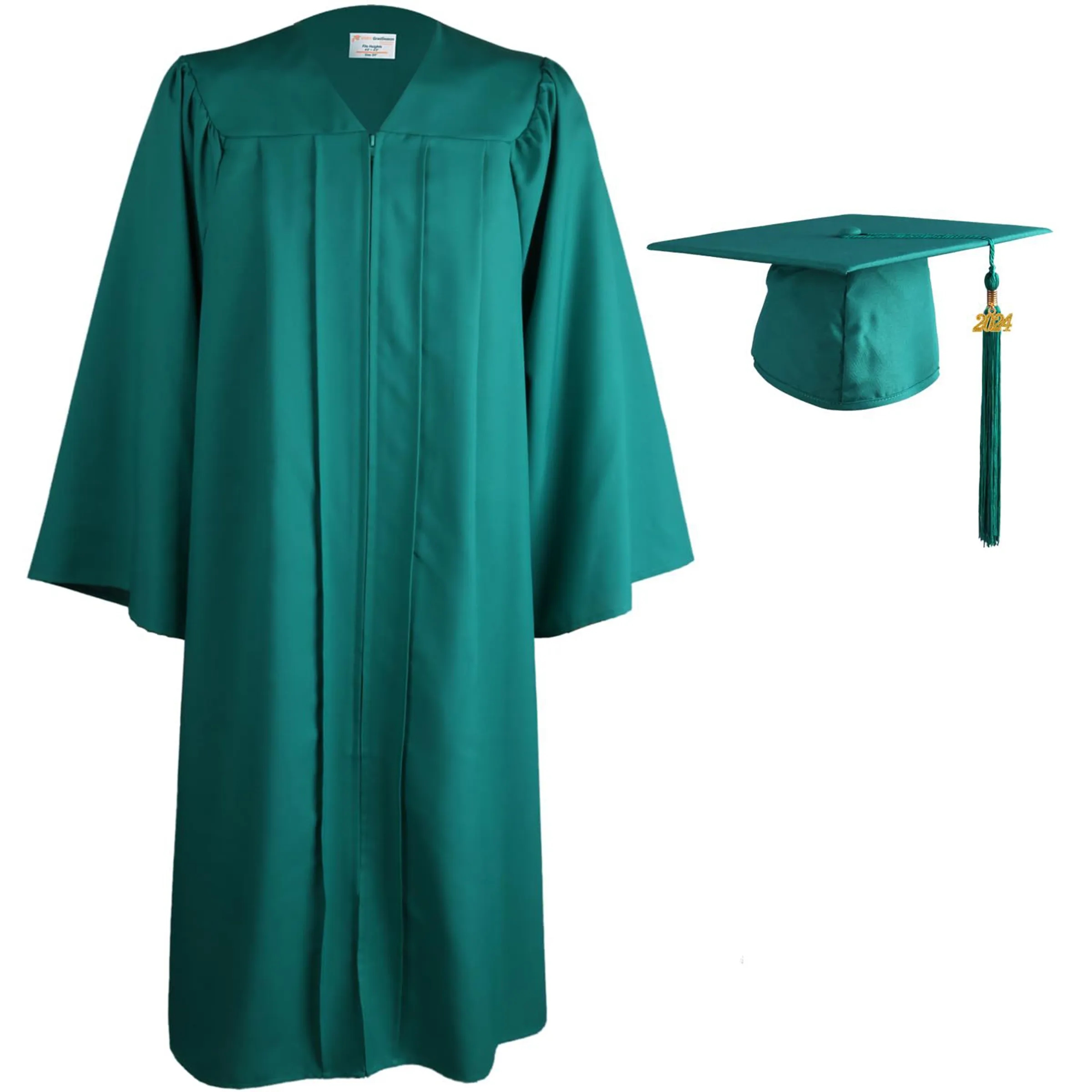 Polyester Matte Graduation Hat And Dress Paired With Tassels 7
