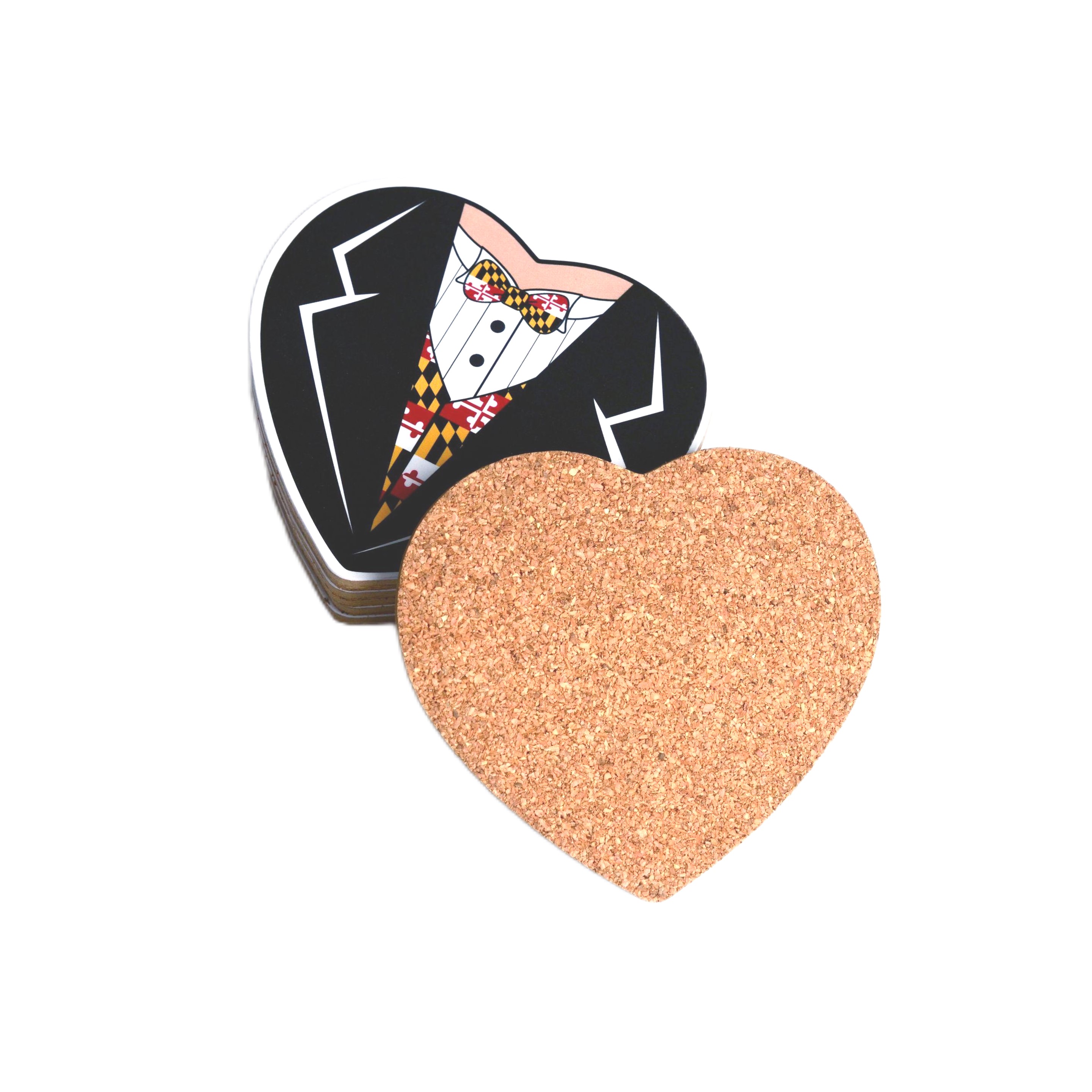 Heart Shape Cork Coaster 1/5" Thick 5