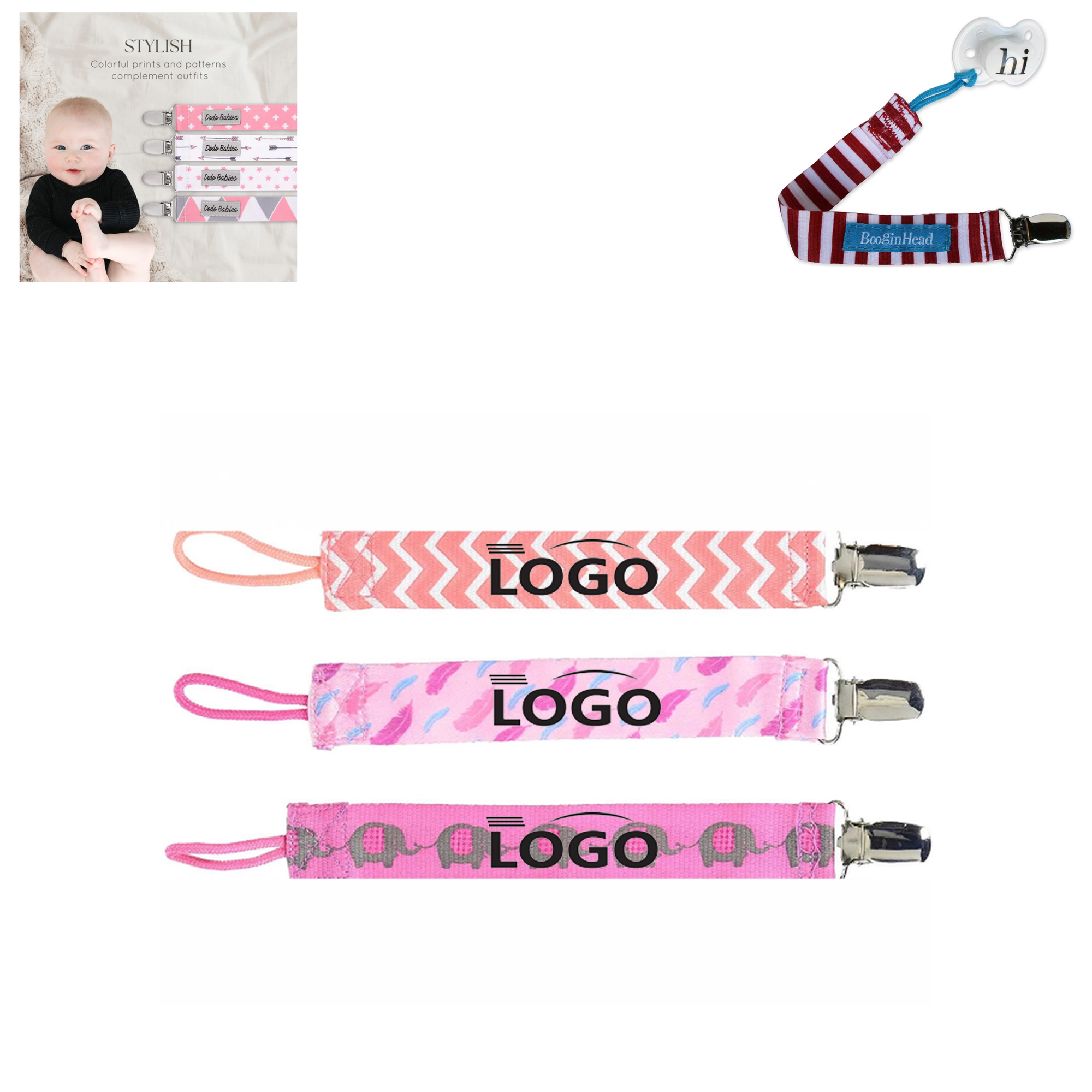 Baby Pacifier Strap Clip With Your Brand 2