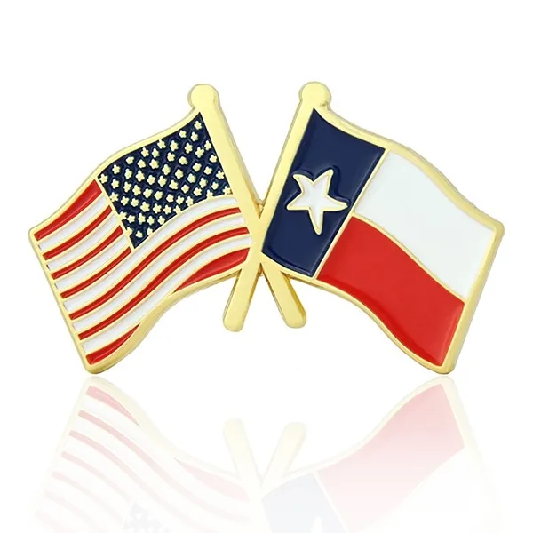 Stock Crossed Flag Pin (USA & USA) 6