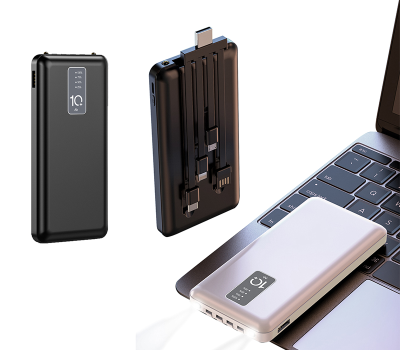 Power Bank with 4 Built-in Cables - 10000 mAh 2