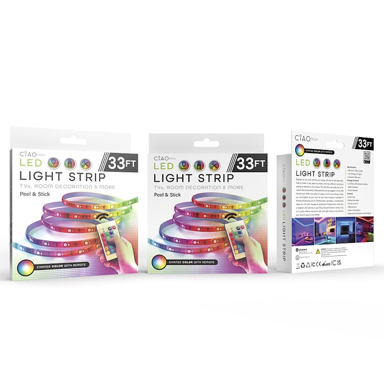 Adhesive LED Light Strips - Remote Control 33' 2