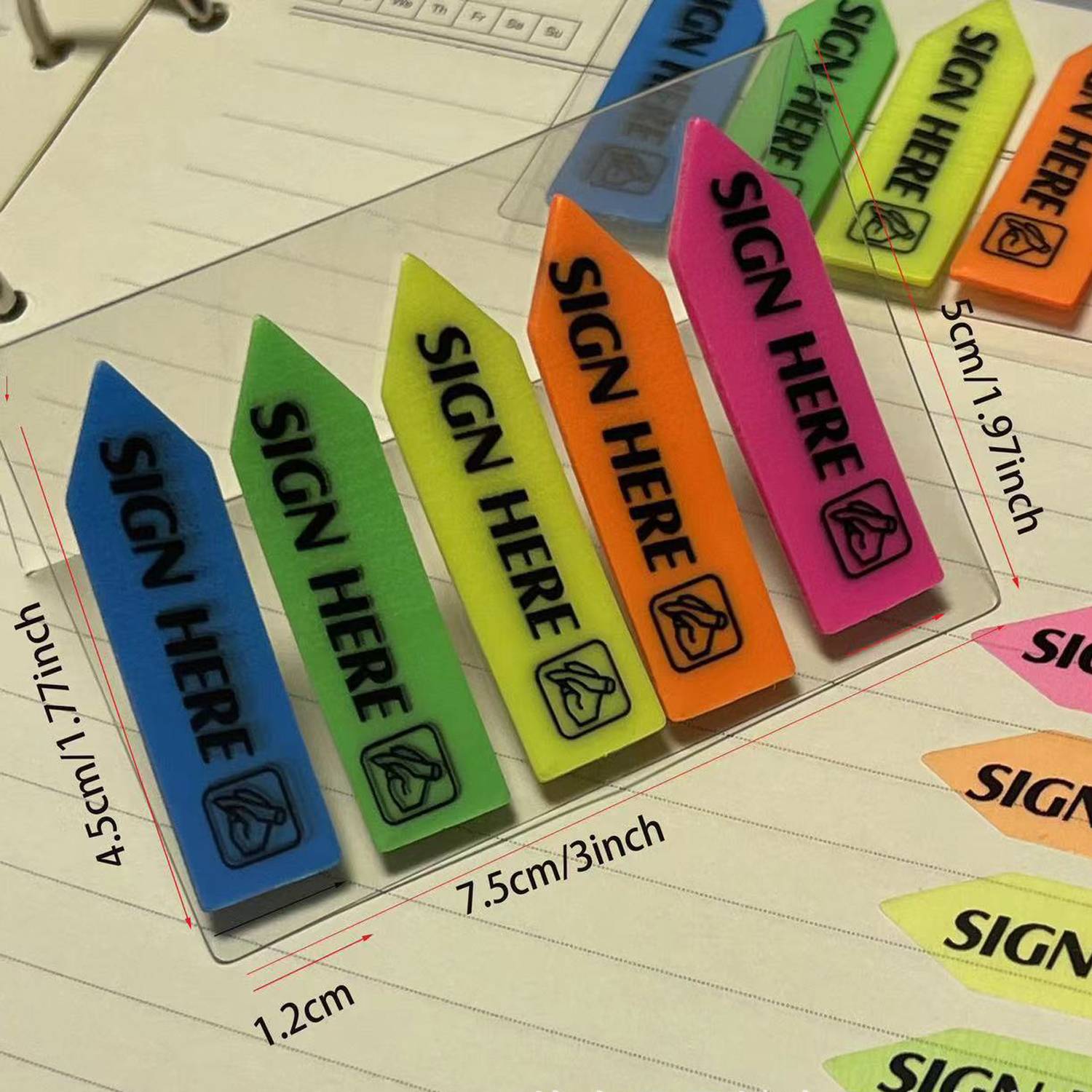 Sign Here Index Indicator Label Fluorescent Sticky Note 4