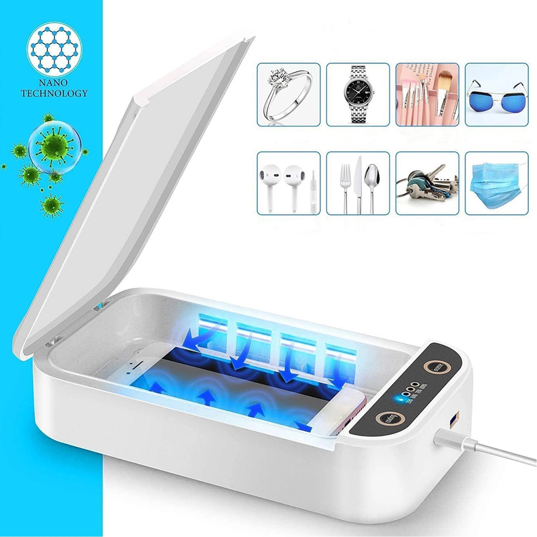 UV Light Portable Mobile Phone Sterilizer Box MOQ 100 2