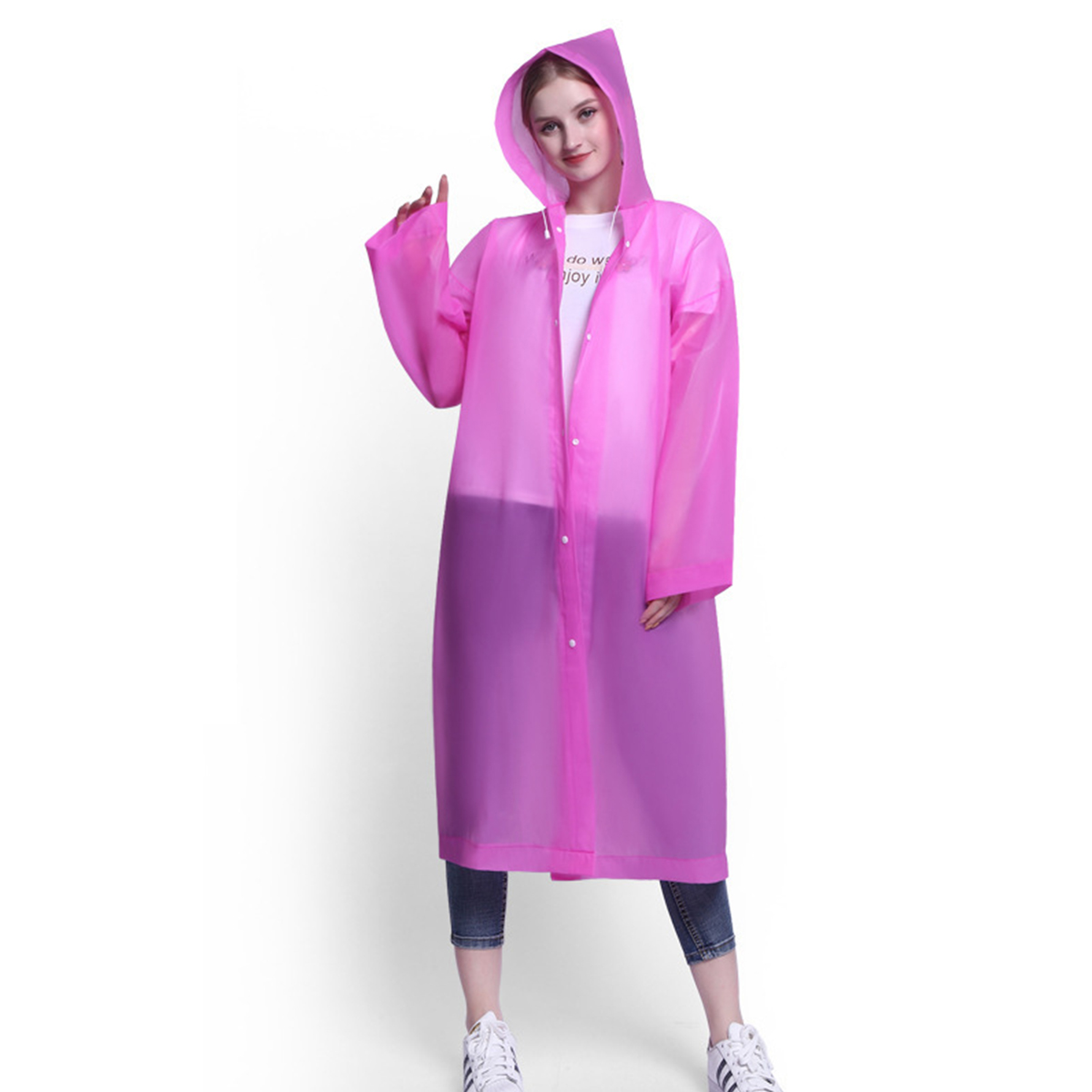 Transparent Reusable EVA Raincoat 5