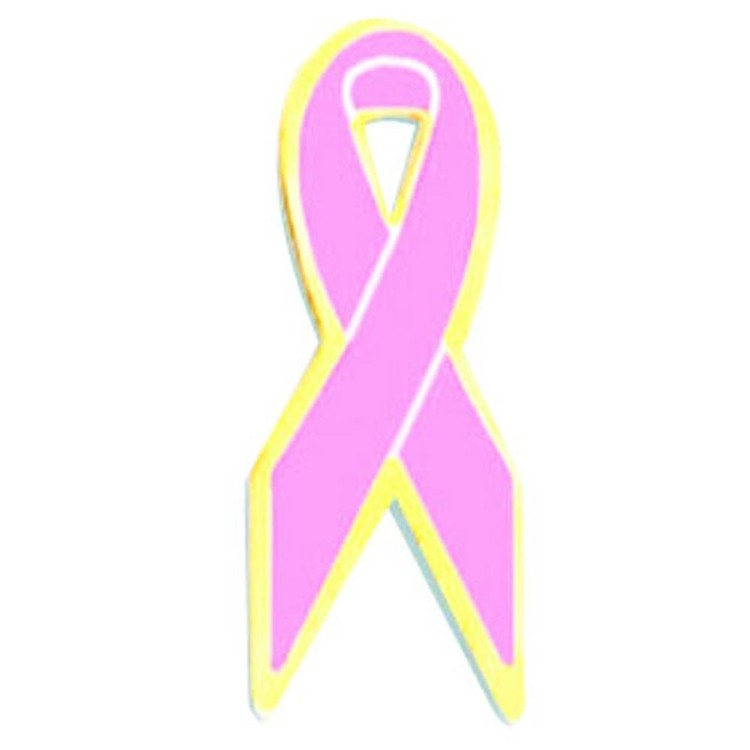Bright Gold Breast Cancer Awareness Service Lapel Pin