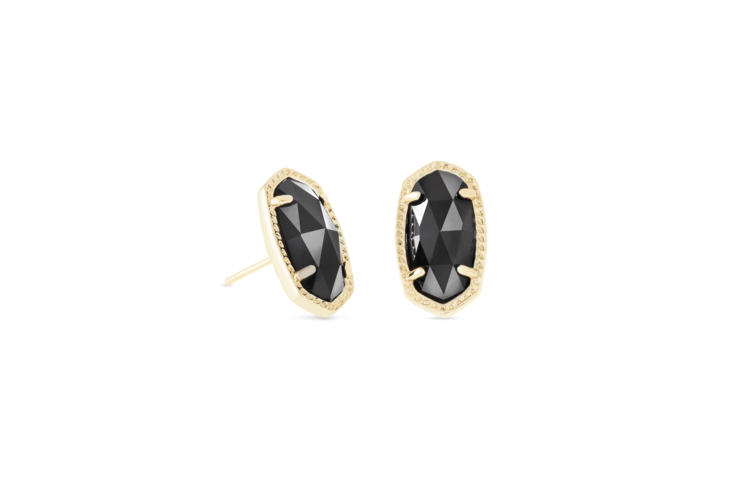 Kendra Scott Ellie Gold Stud Earrings in Black 1