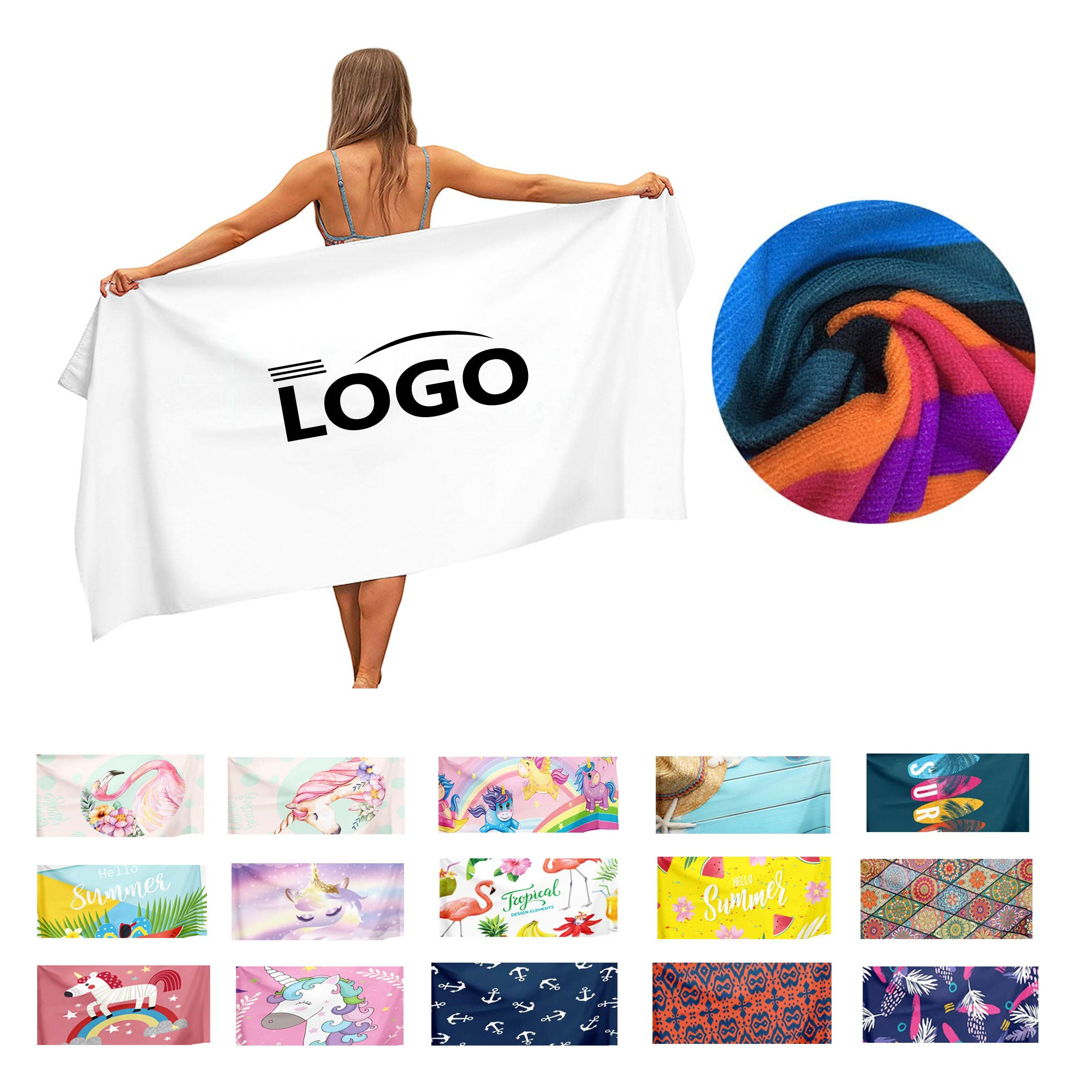Sublimated Quick Dry Sand Proof Beach Towel 3