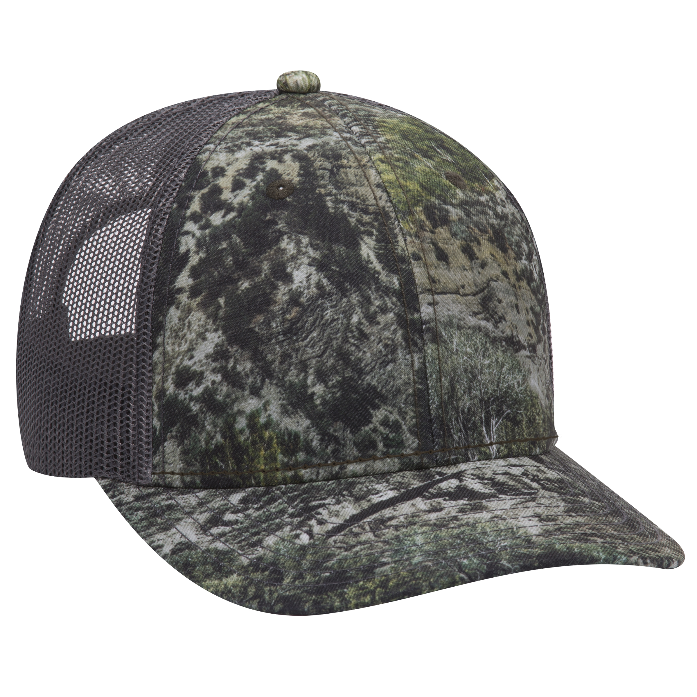 OTTO CAP Mossy Oak Camouflage Superior Polyester Twill 6 Panel Low Profile Mesh Back Baseball Cap 25
