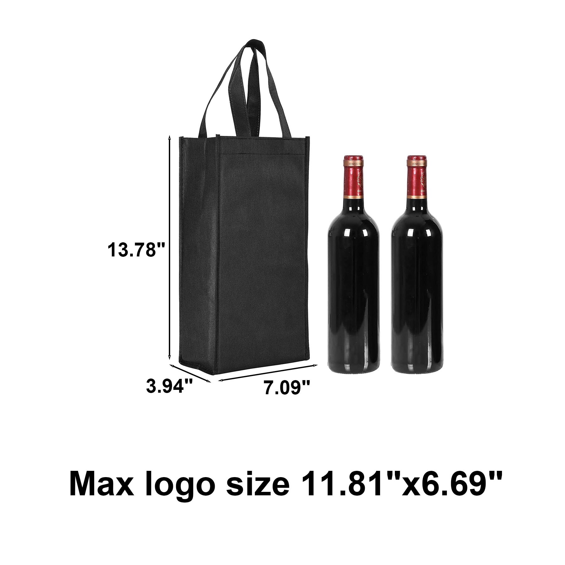 Non-Woven Couple Bottle Wine Tote Bag Holder 2