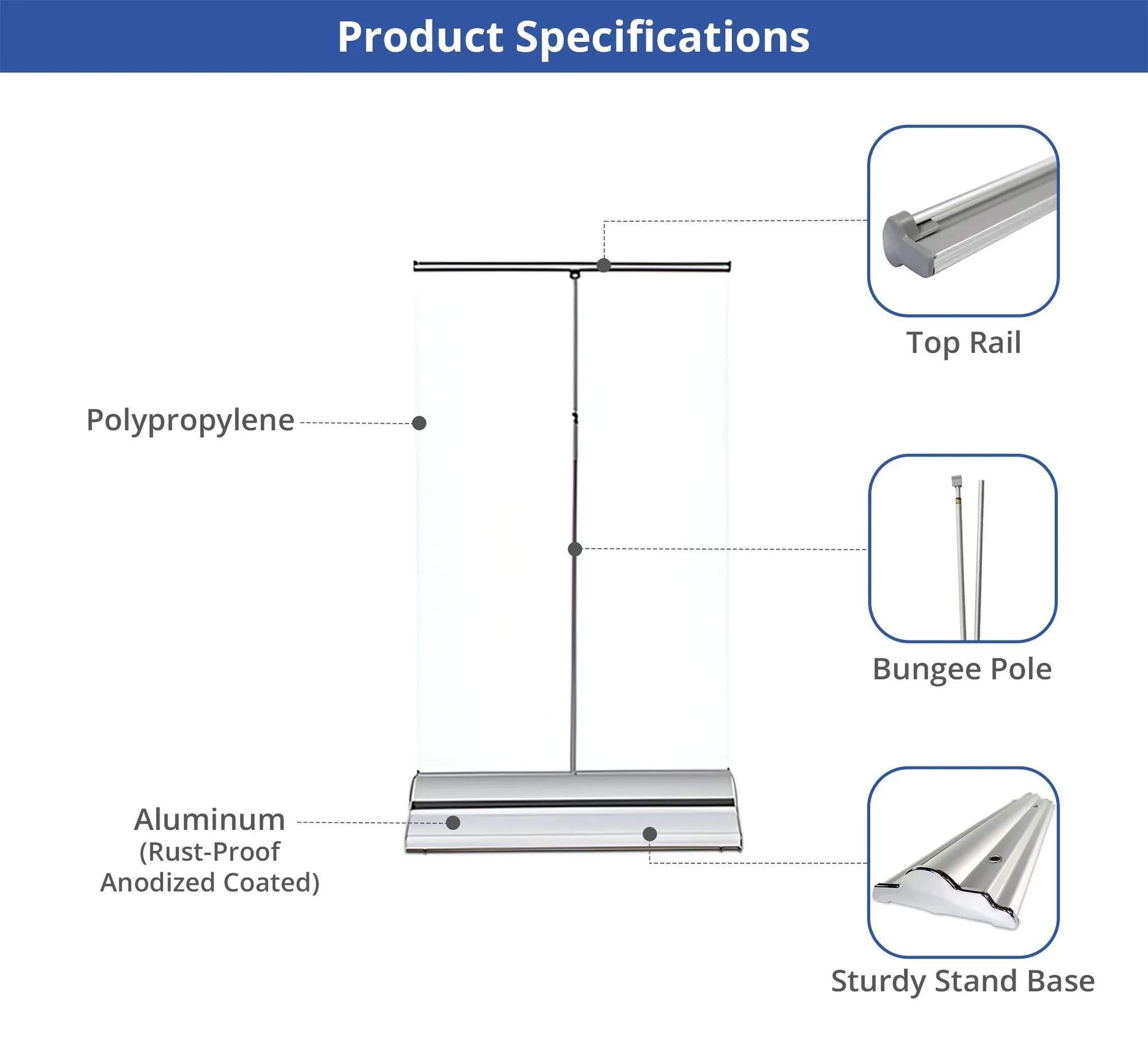 Silverstep Tabletop 24'' Retractable Banner Stand With Light 6