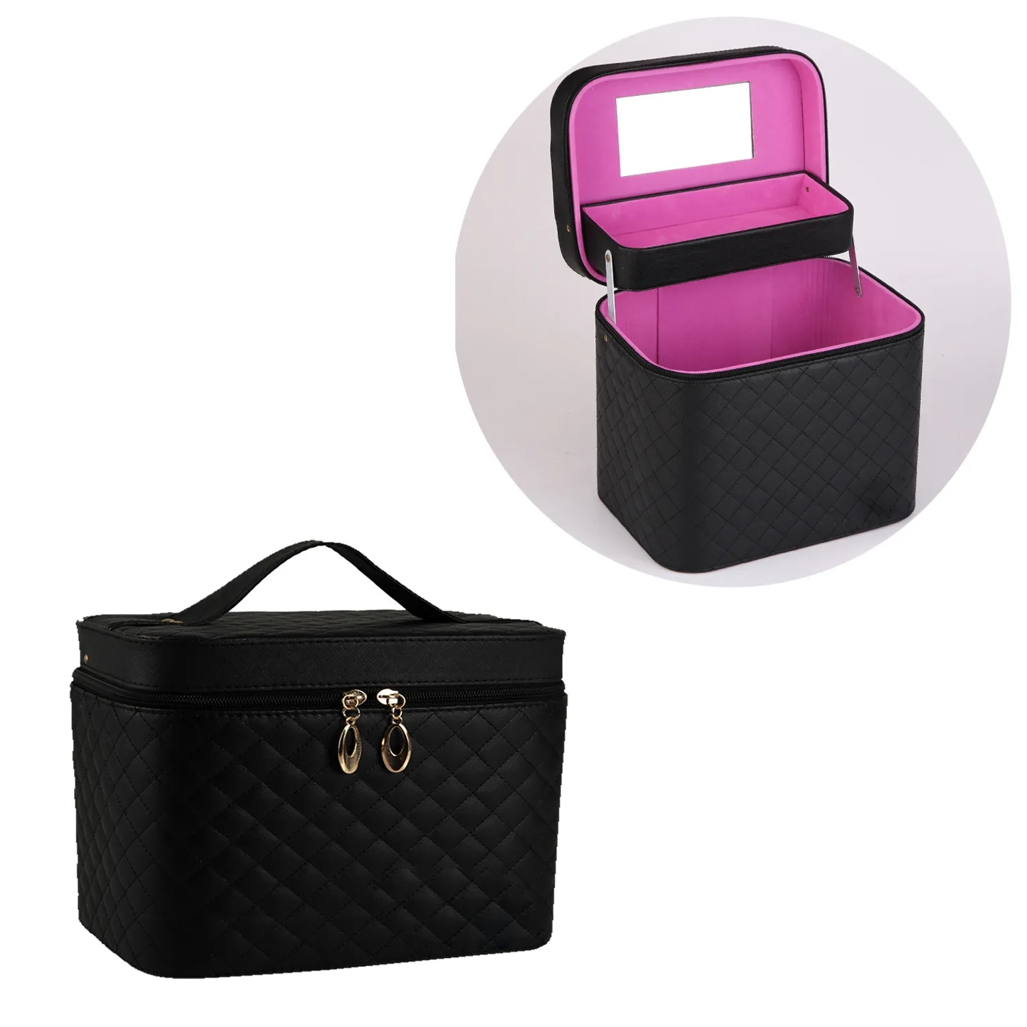 Cosmetic Travel Checkered Makeup Bags 3