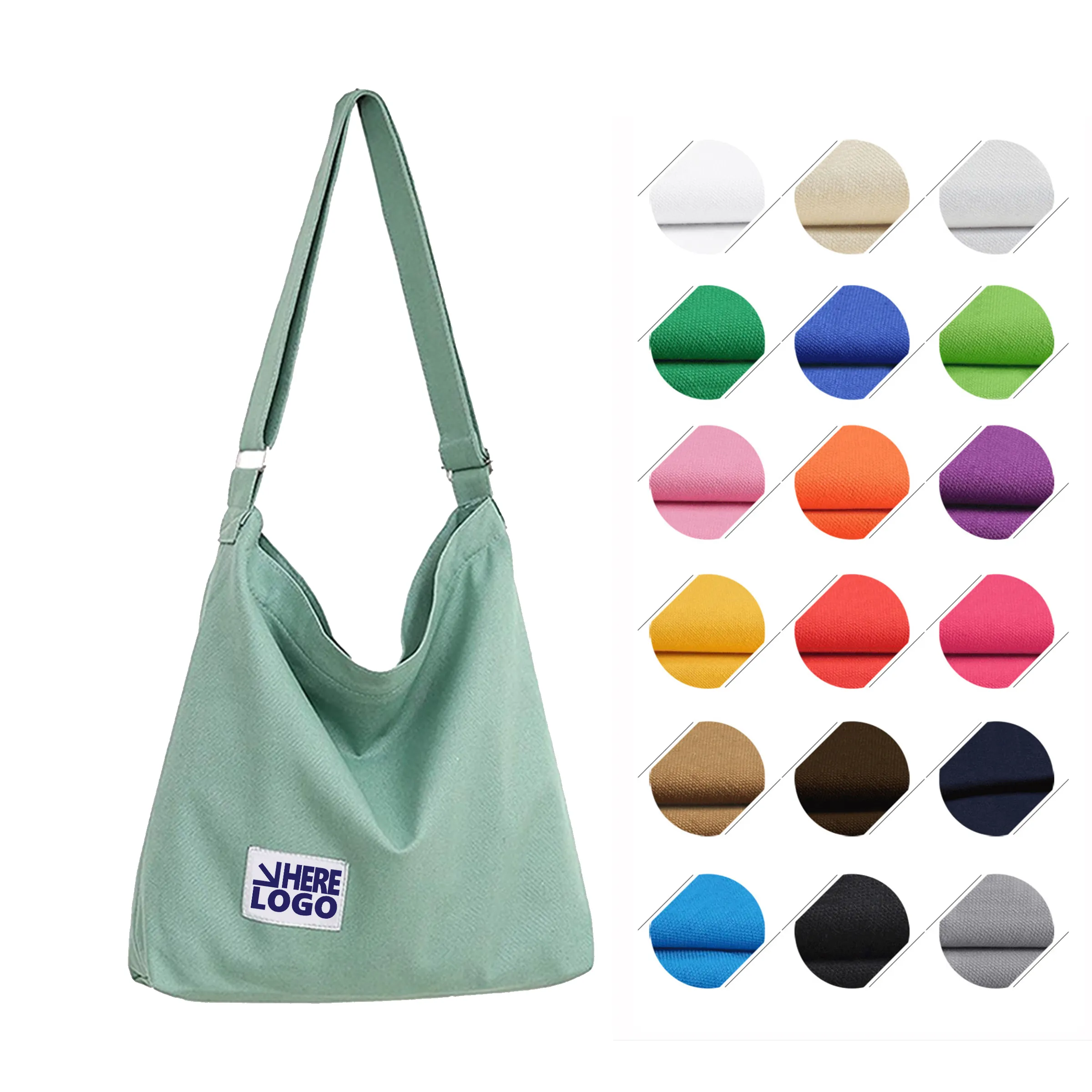Retro Large Size Crossbody Canvas Shoulder Bag