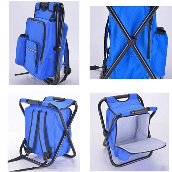 Portable Backpack Stool Cooler Bag Folding Chair 6