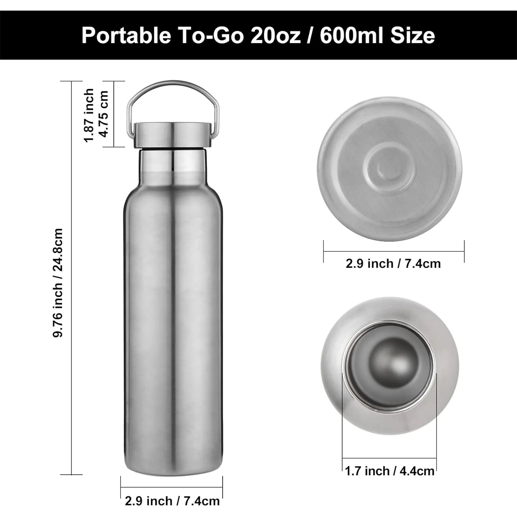 17oz Double Wall Stainless Steel Water Bottles with Handle 3