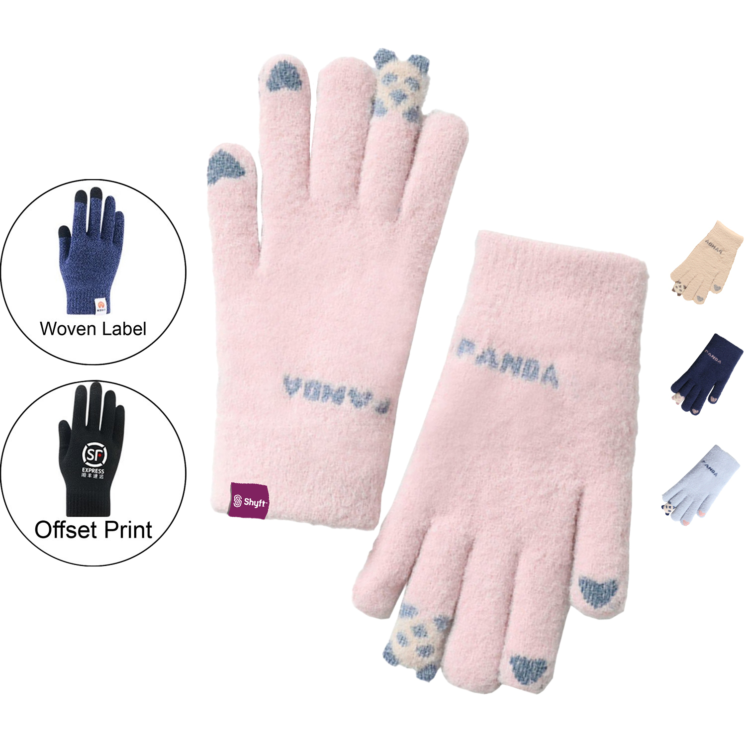 Adult Female Gloves w/ Animal Jacquard Finger 5