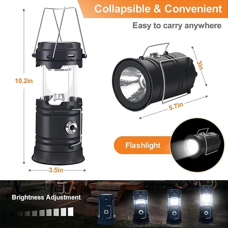 Camping Lantern Power Outages Emergency Collapsible Lights 3