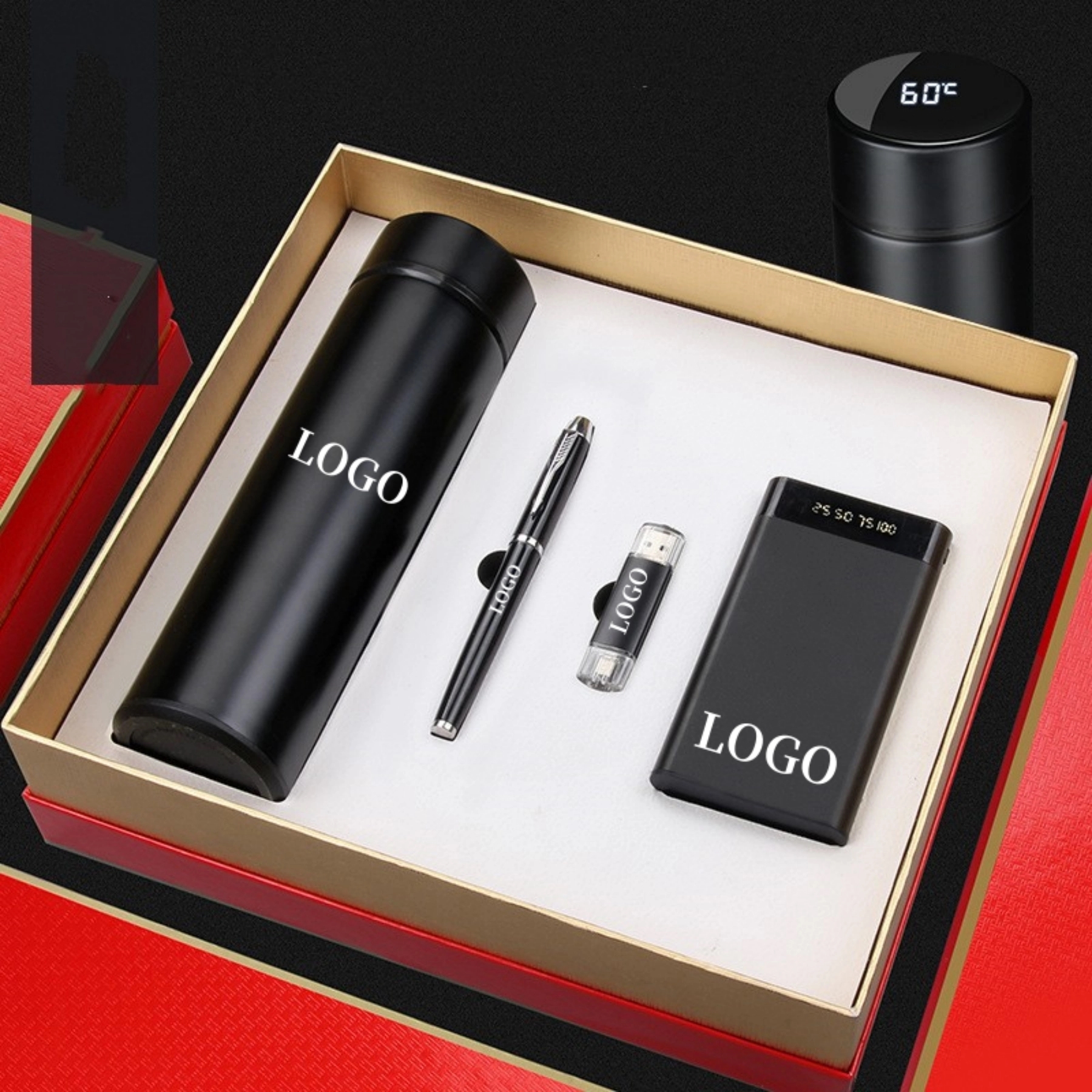 Custom Gift Set/Vacuum Cup/Pen/Usb Flash Drive/ Powerbank 8