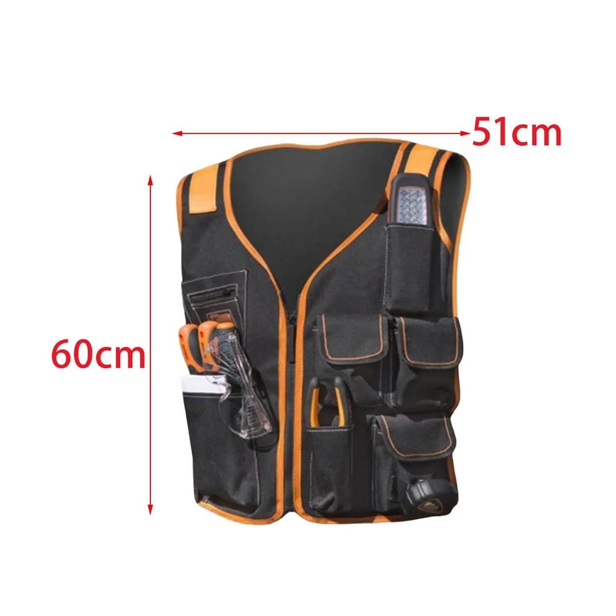 Multi-Pocket Safety Work Vest Tool Storage Gear 3