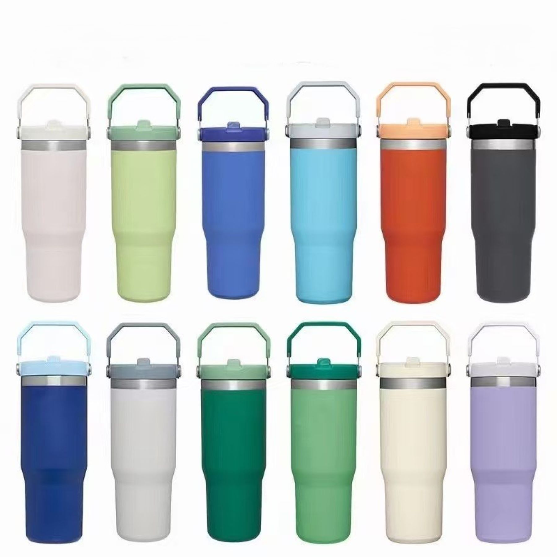 30oz Stainless Steel Tumbler with Straw 1