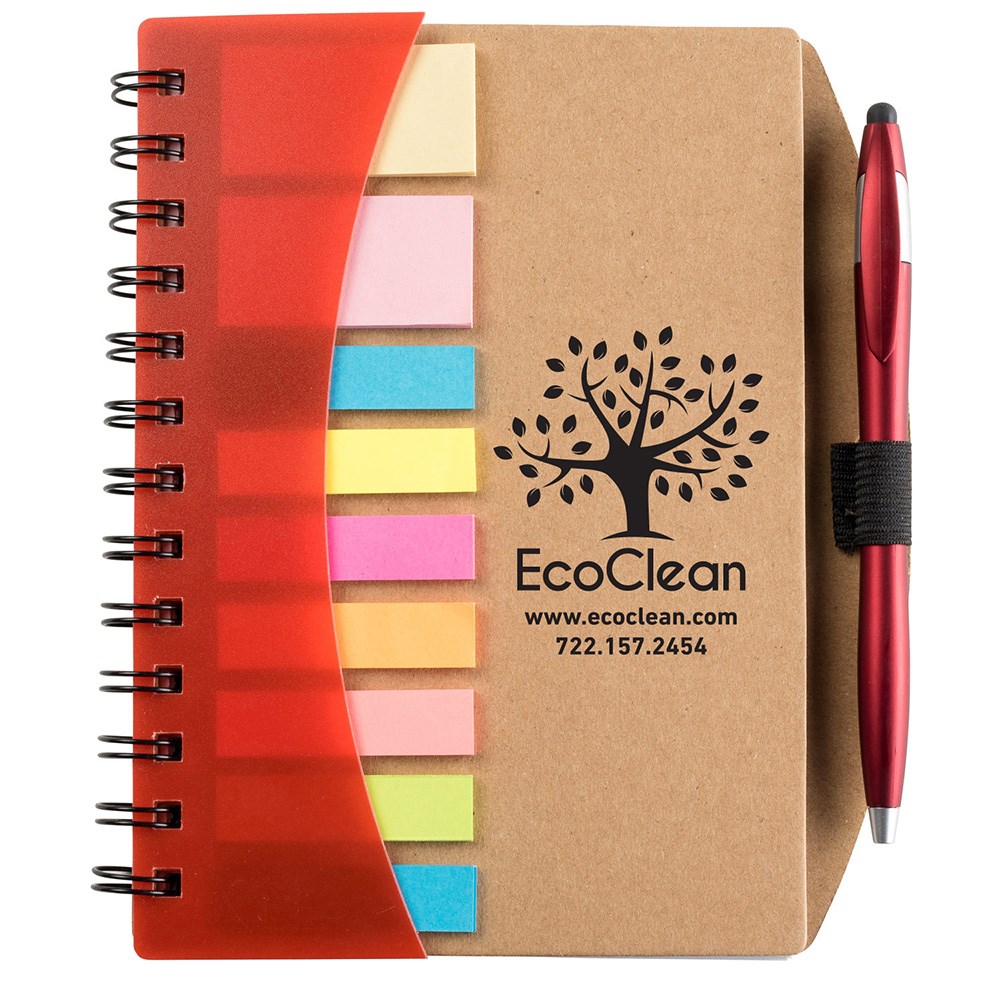Inkspire 6.1 x 7 Cardboard Spiral Journal with Pen - Unlined 2