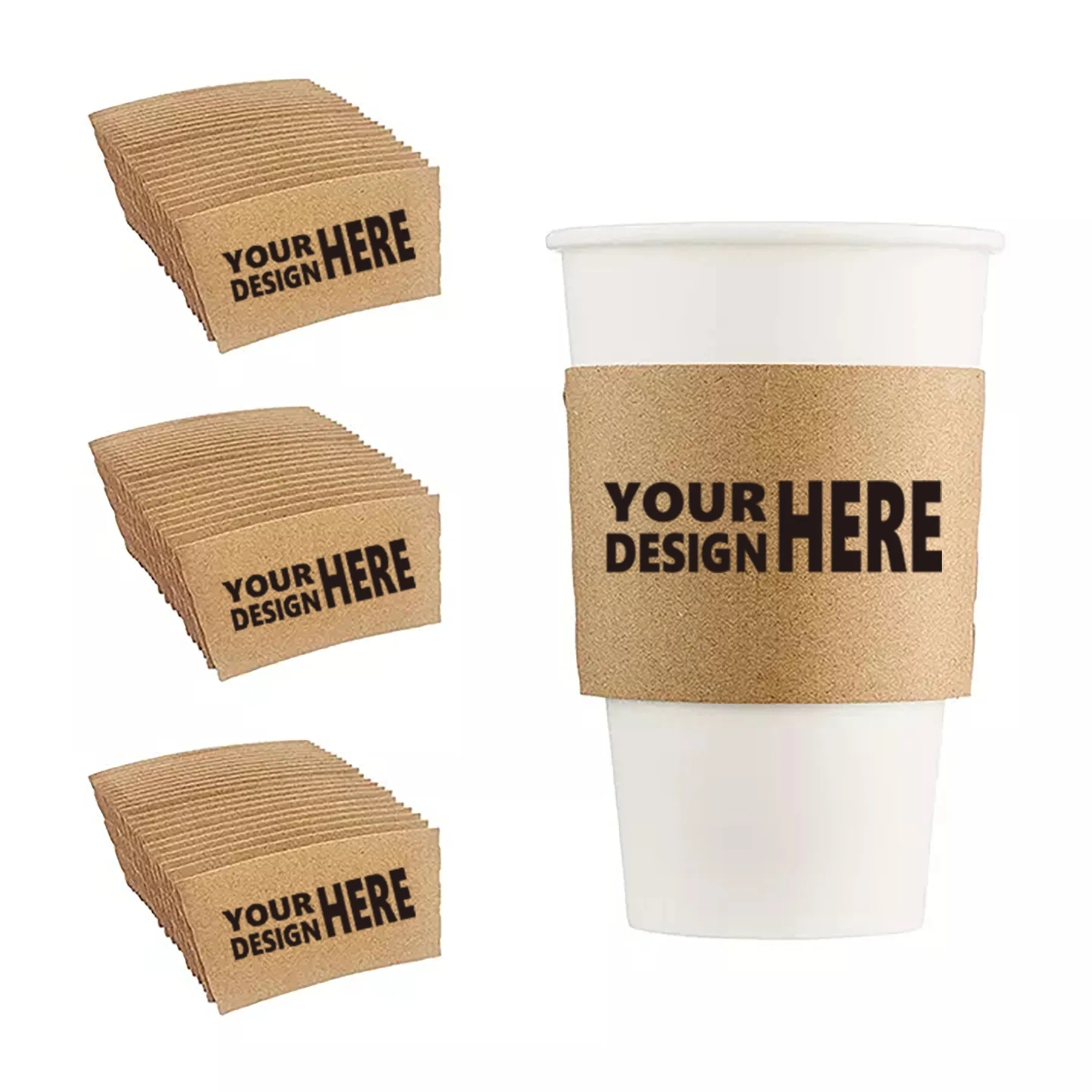 Full Color Corrugated Kraft Paper Cup Sleeve 1