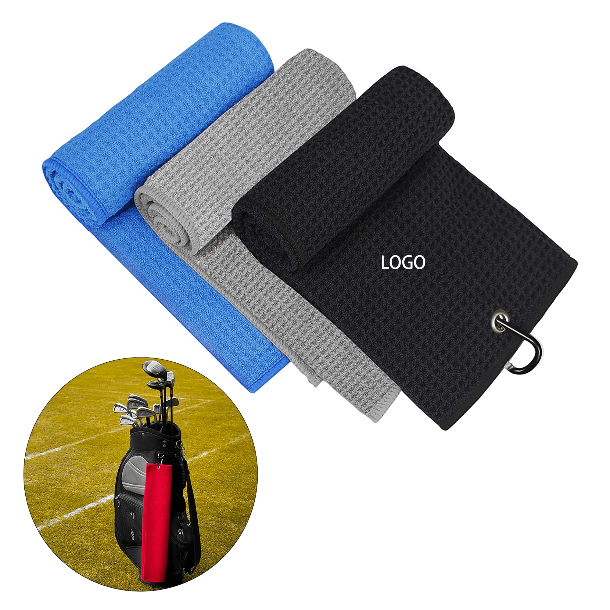 Golf Towel with Carabiner Clip 2