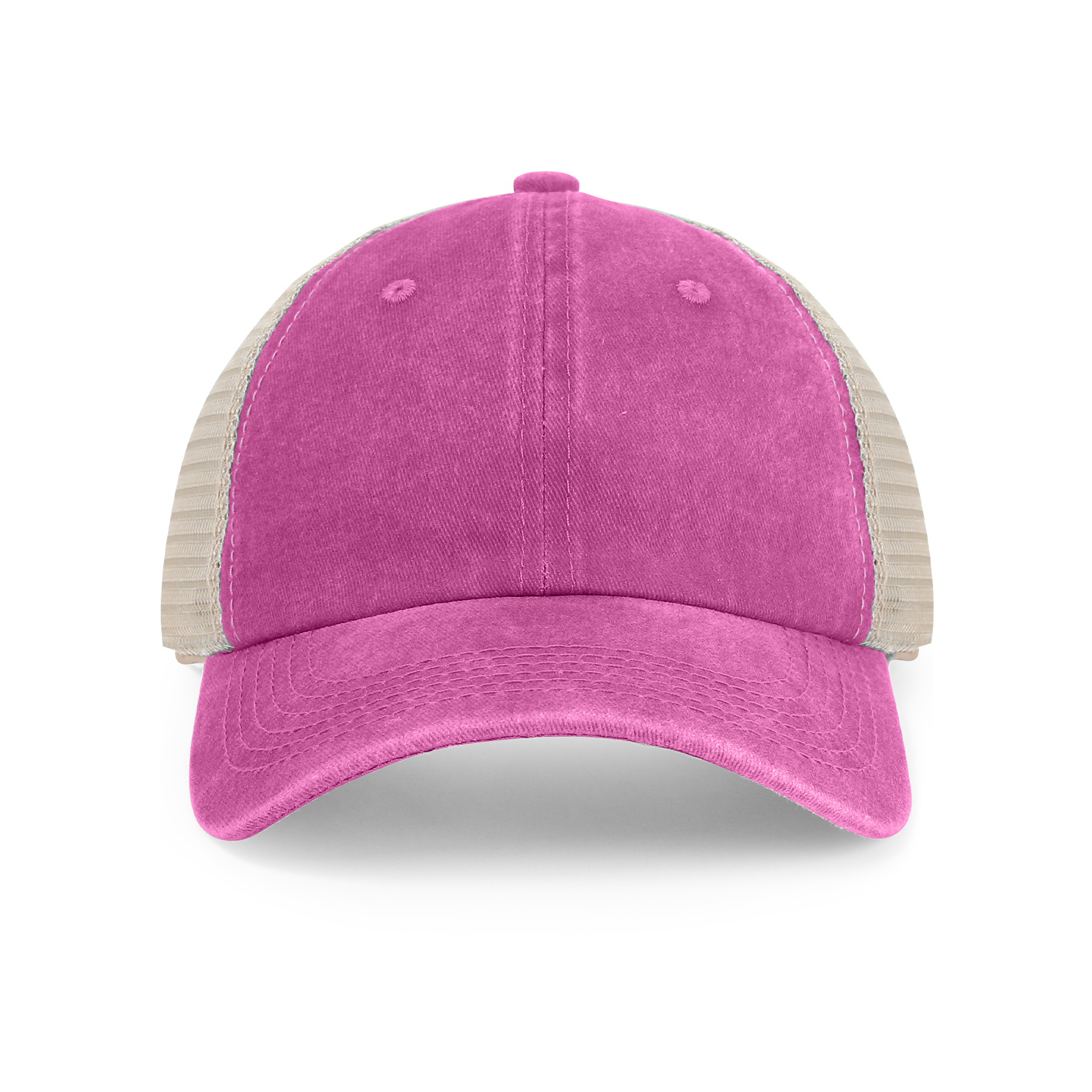 6 Panel Pigment-Dyed Cotton Soft Trucker Cap Vintage Mesh Hats 10