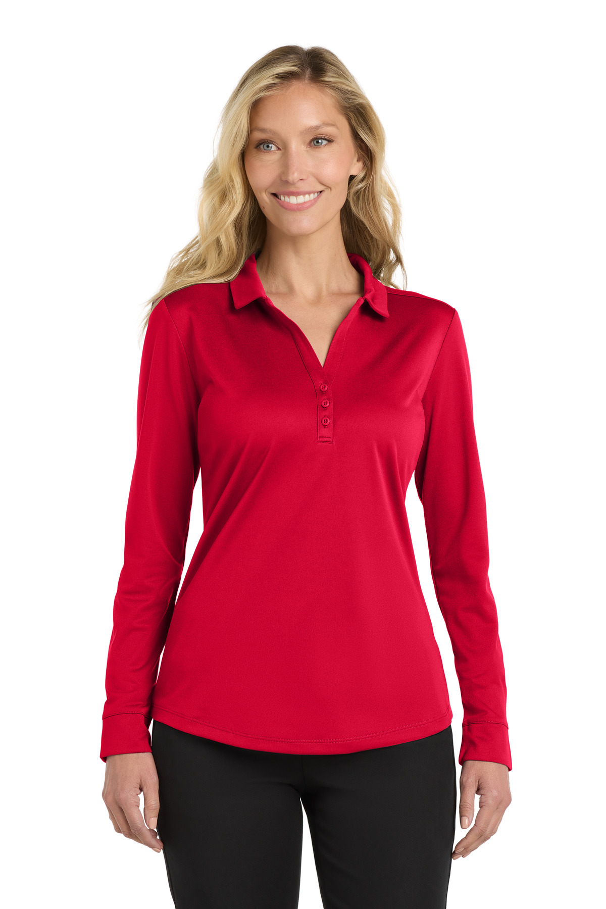 Port Authority Women's Silk Touch Performance Long Sleeve Polo. L540LS 17