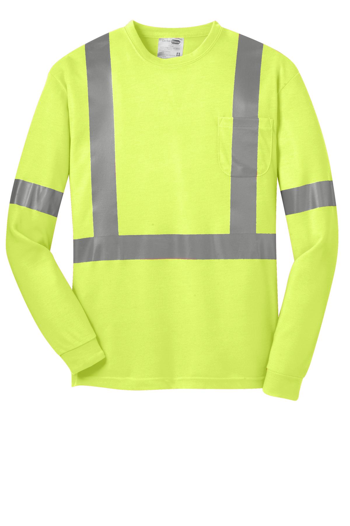 CornerStone ANSI 107 Class 2 Long Sleeve Safety T-Shirt. CS401LS 17