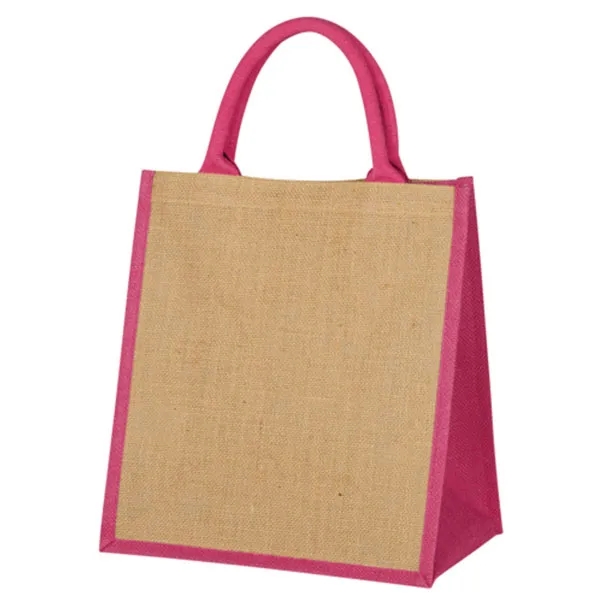Custom Escape Medium Jute Tote Bags-12" W x 13" H x 7.25" D 5