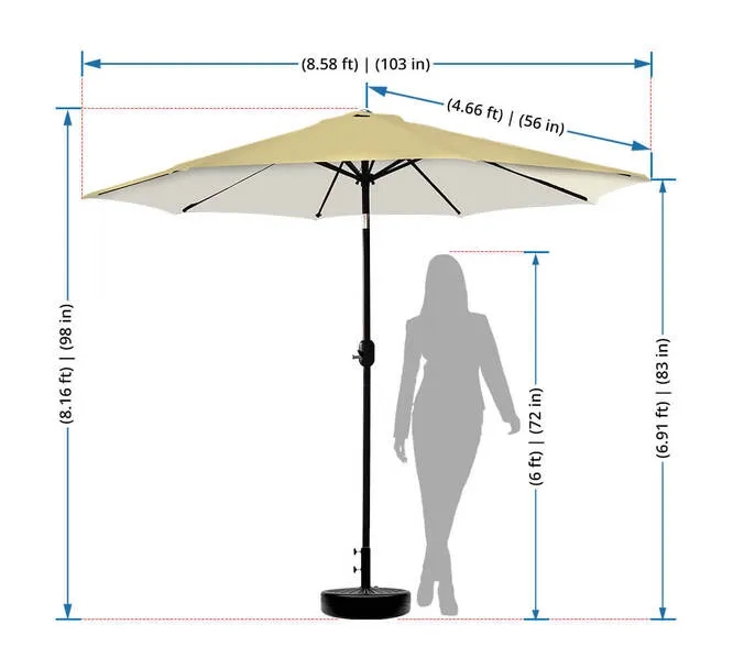Solid Outdoor Umbrella (8.58Ft Diameter) 7
