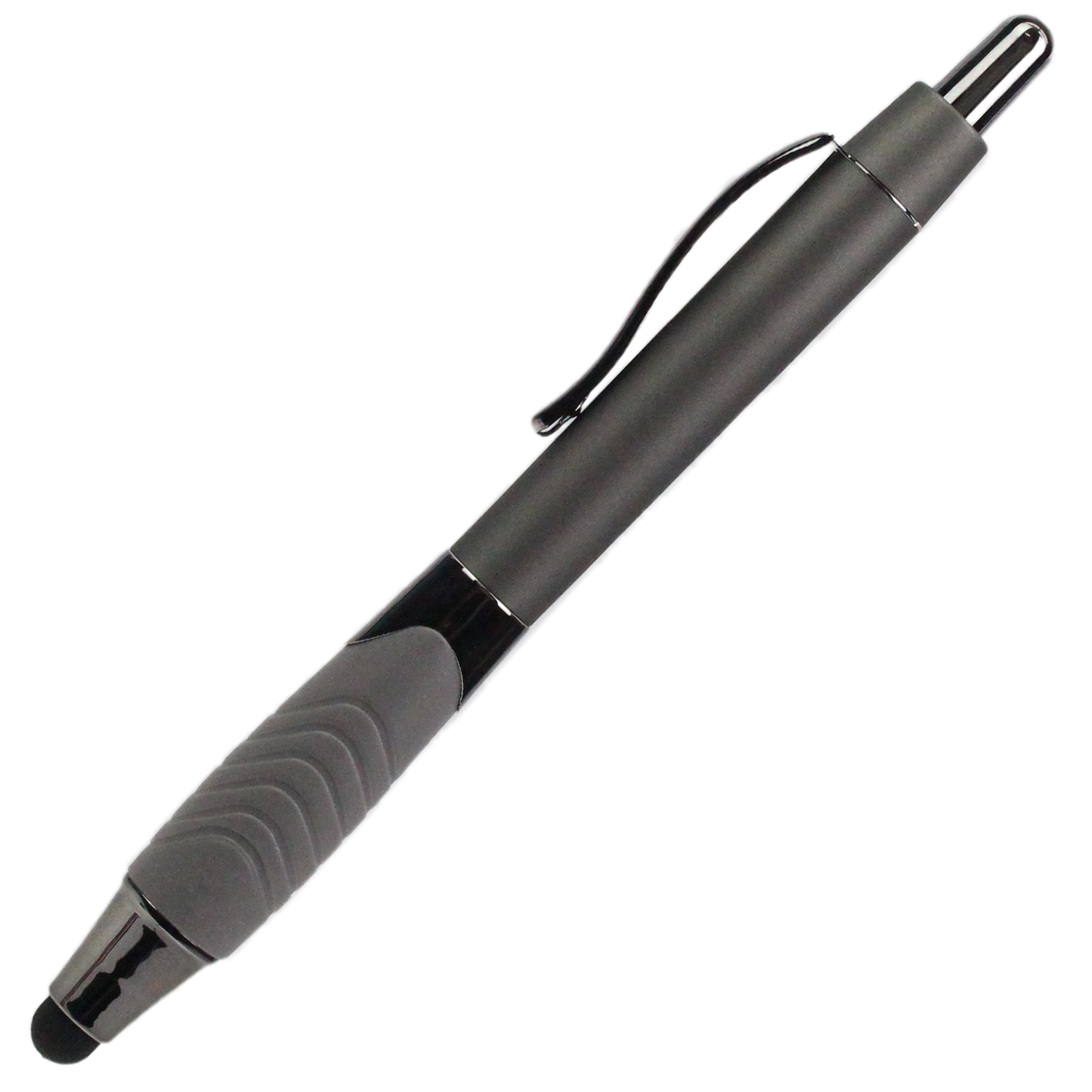 Recycled Rubberized Metallic Pen with Stylus Tip 2