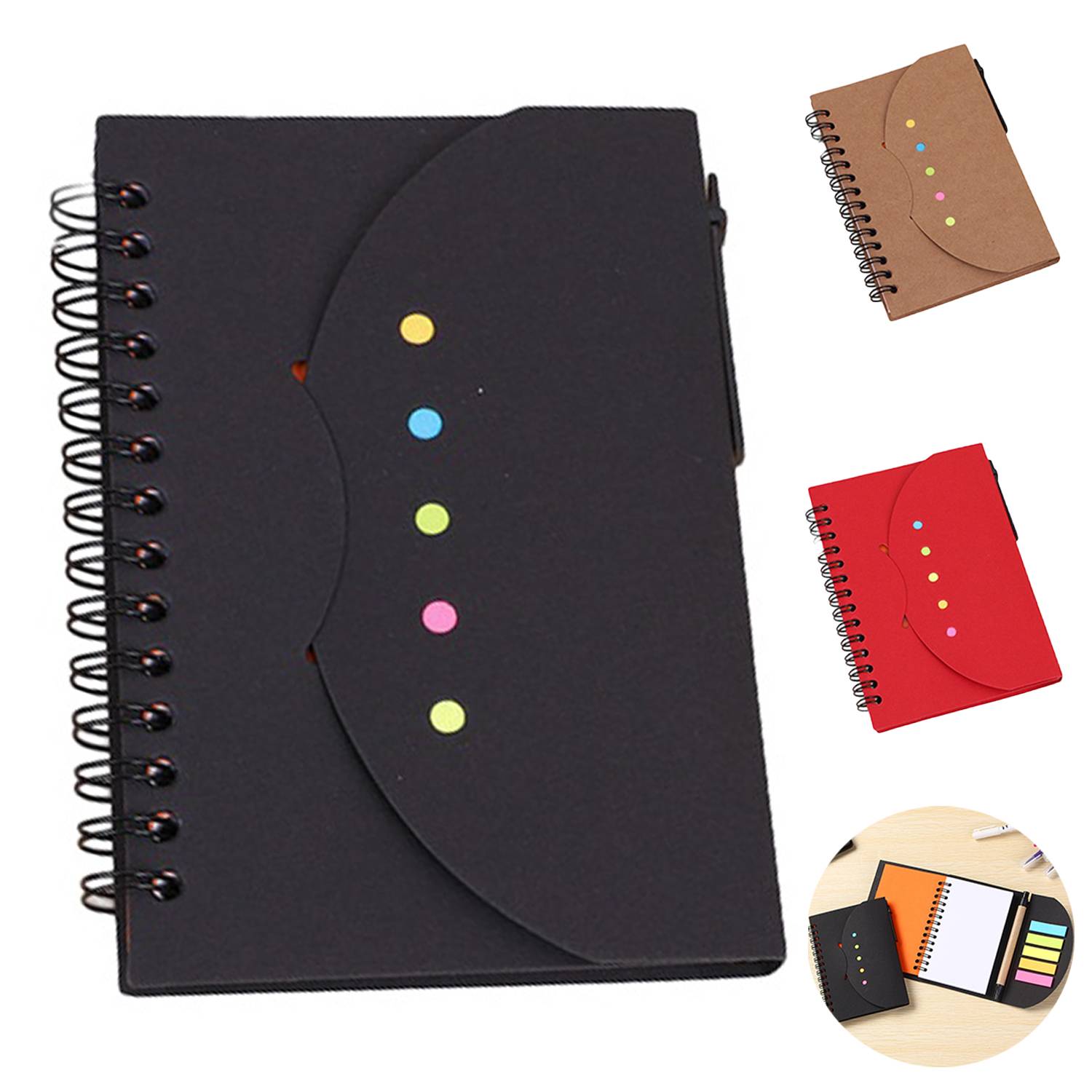 Sticky Notes Spiral Notebook w/ Pen 4
