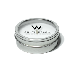 2 oz Mini Tin Travel Candle Silver/Clear Lid with 4-C Imprint