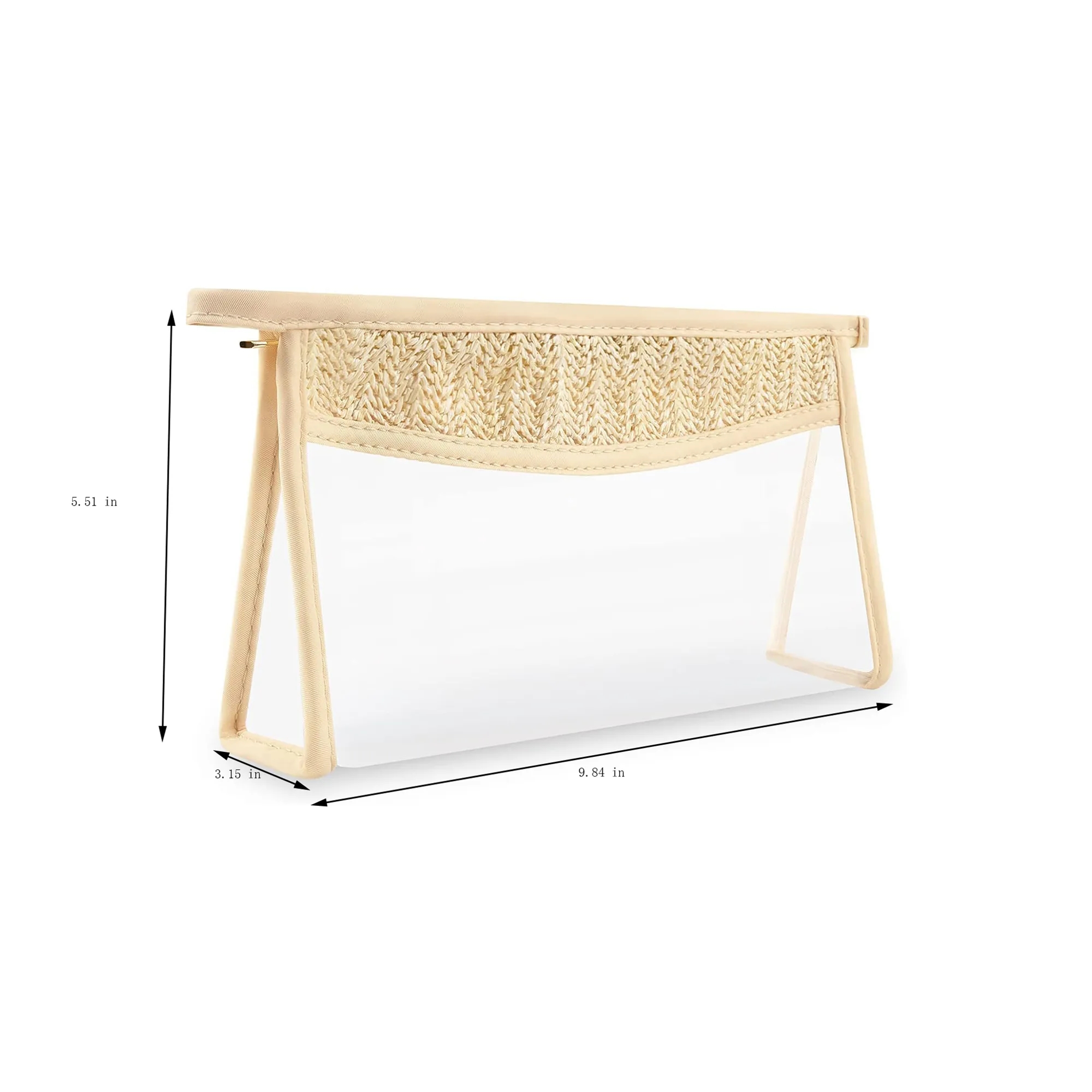 Clear PVC & Straw Cosmetic Bag - Leakproof Organizer 4