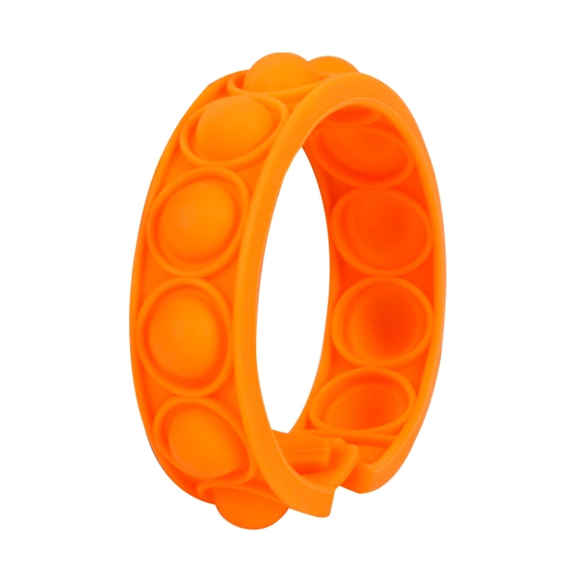 pure color Push Pop Bubble Sensory Fidget Wristband 4