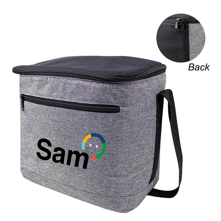 Heather Gray 12-16 Can Vertical Cooler Bag 4