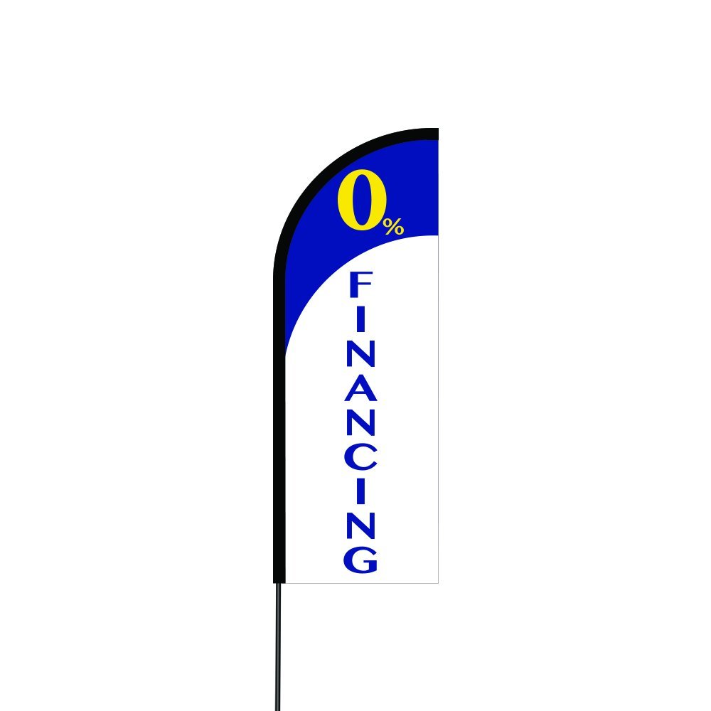 0% Financing Flag Kit 14' Feet Feather Flag Sign Outdoor Banner 1