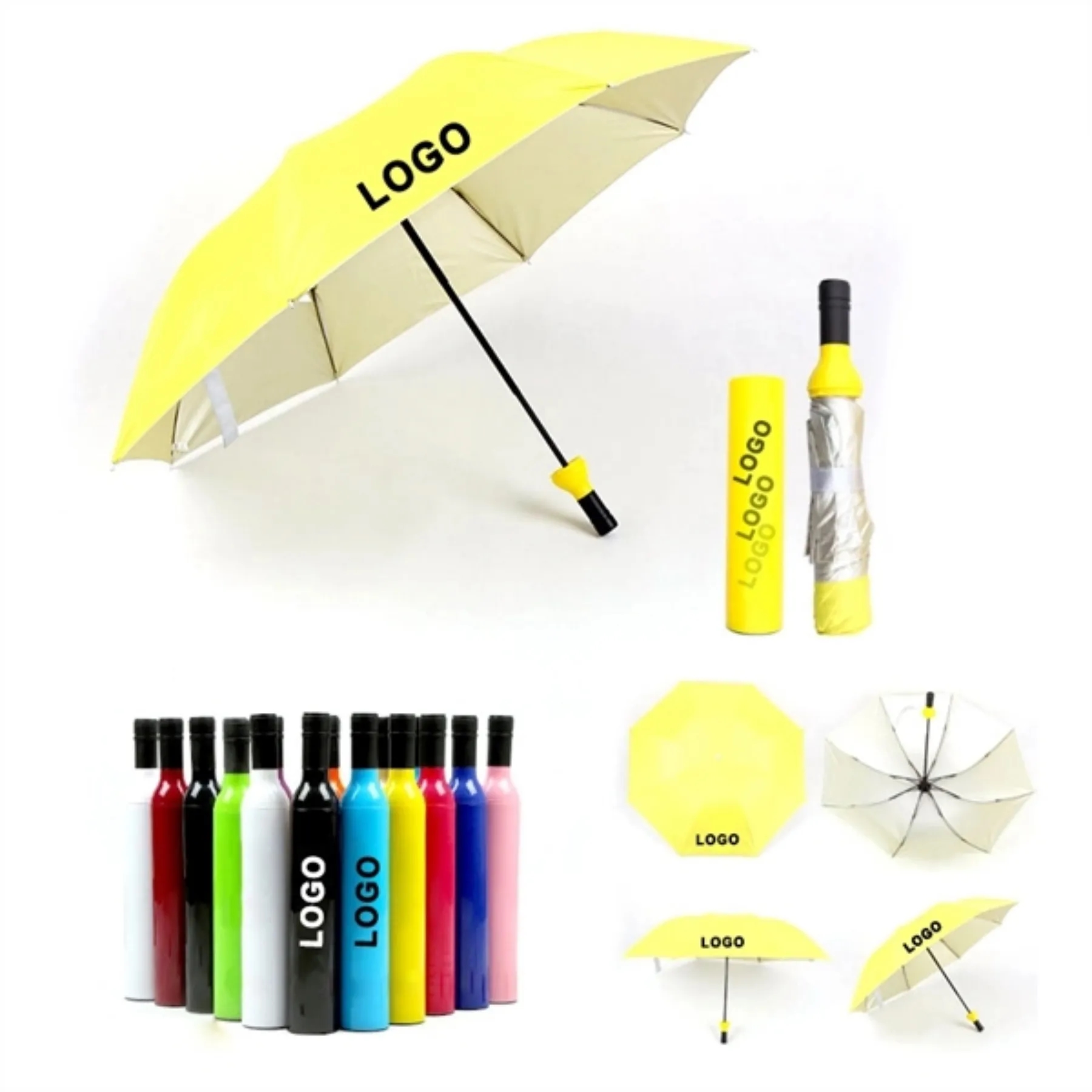 Creative Fashion Wine Bottle Folding Umbrella 1