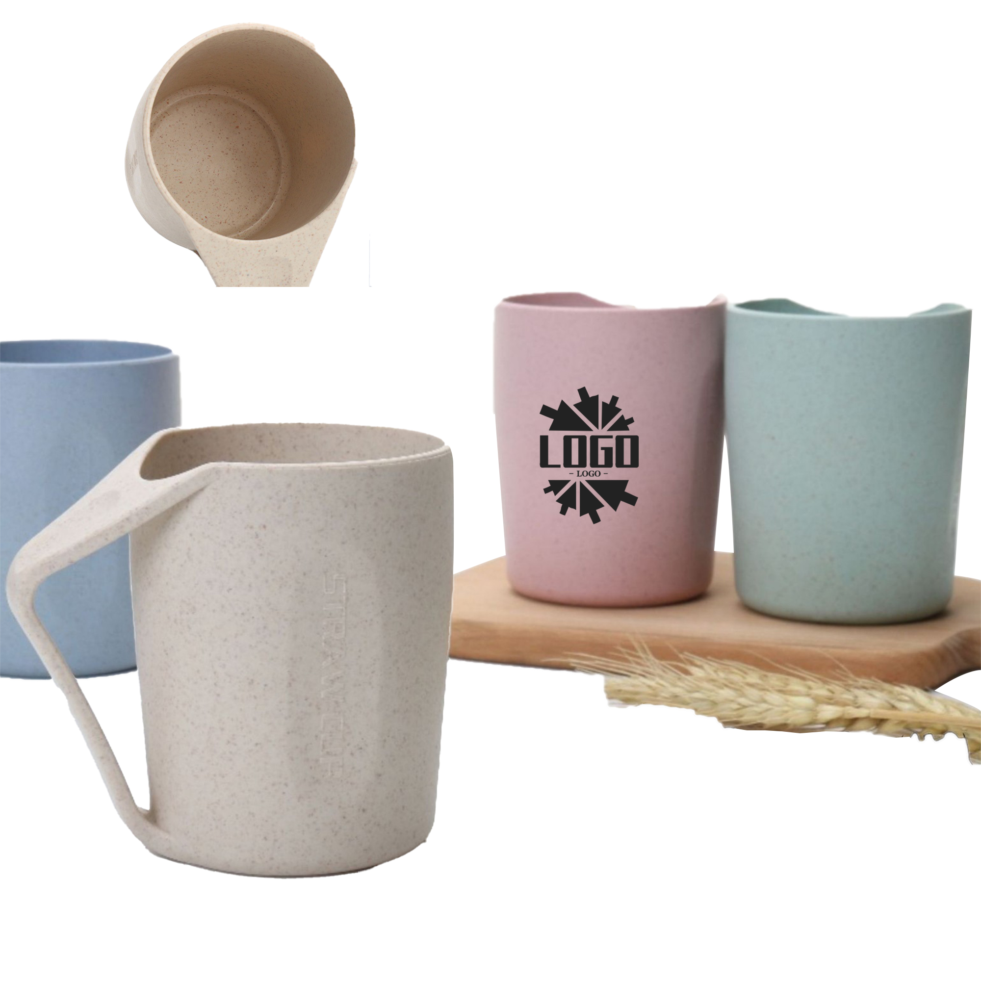 Natural Wheat Straw Mouthwash Cup Plasticizer Free Material 2