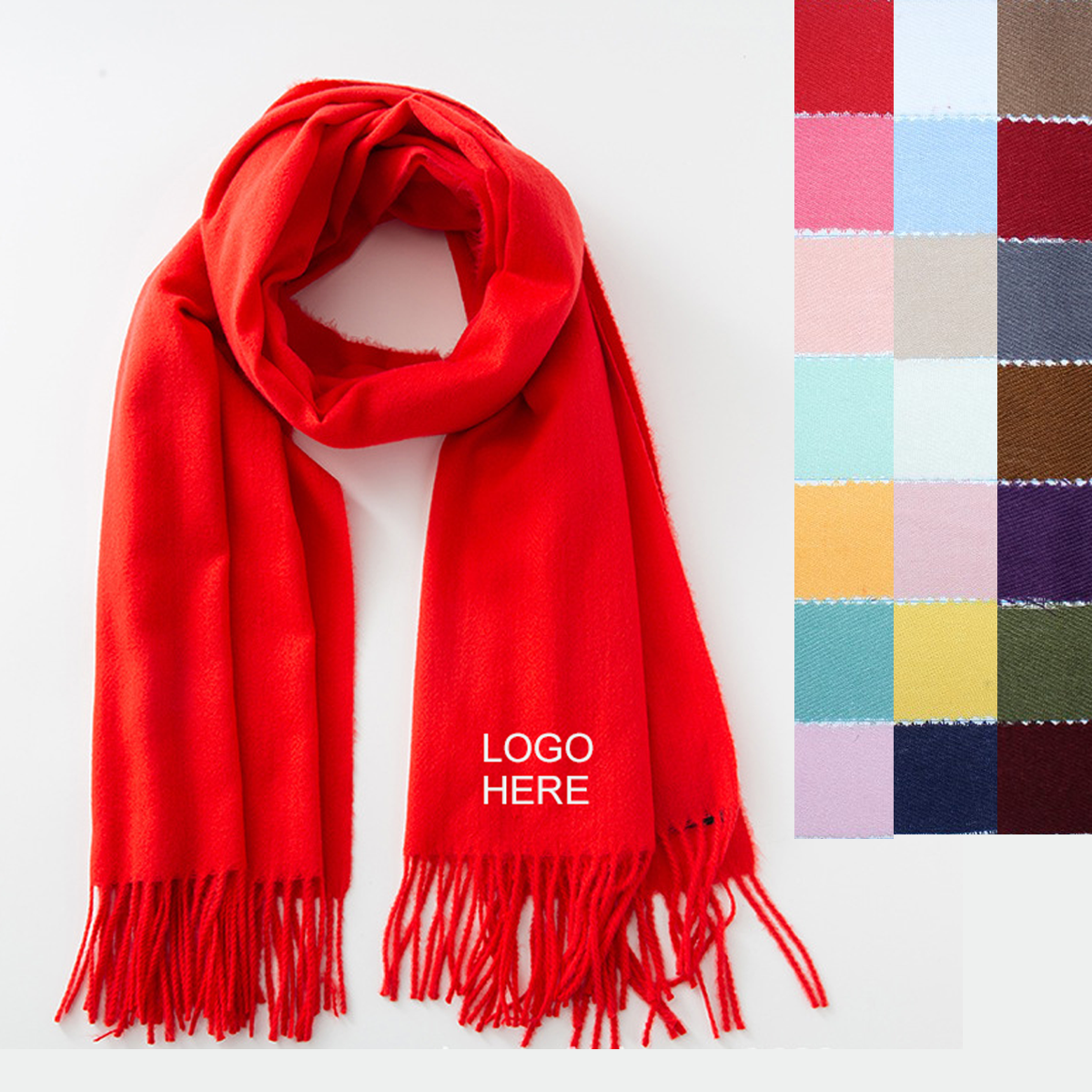 Imitation Cashmere Scarf With Fringe(Offset printing) 2