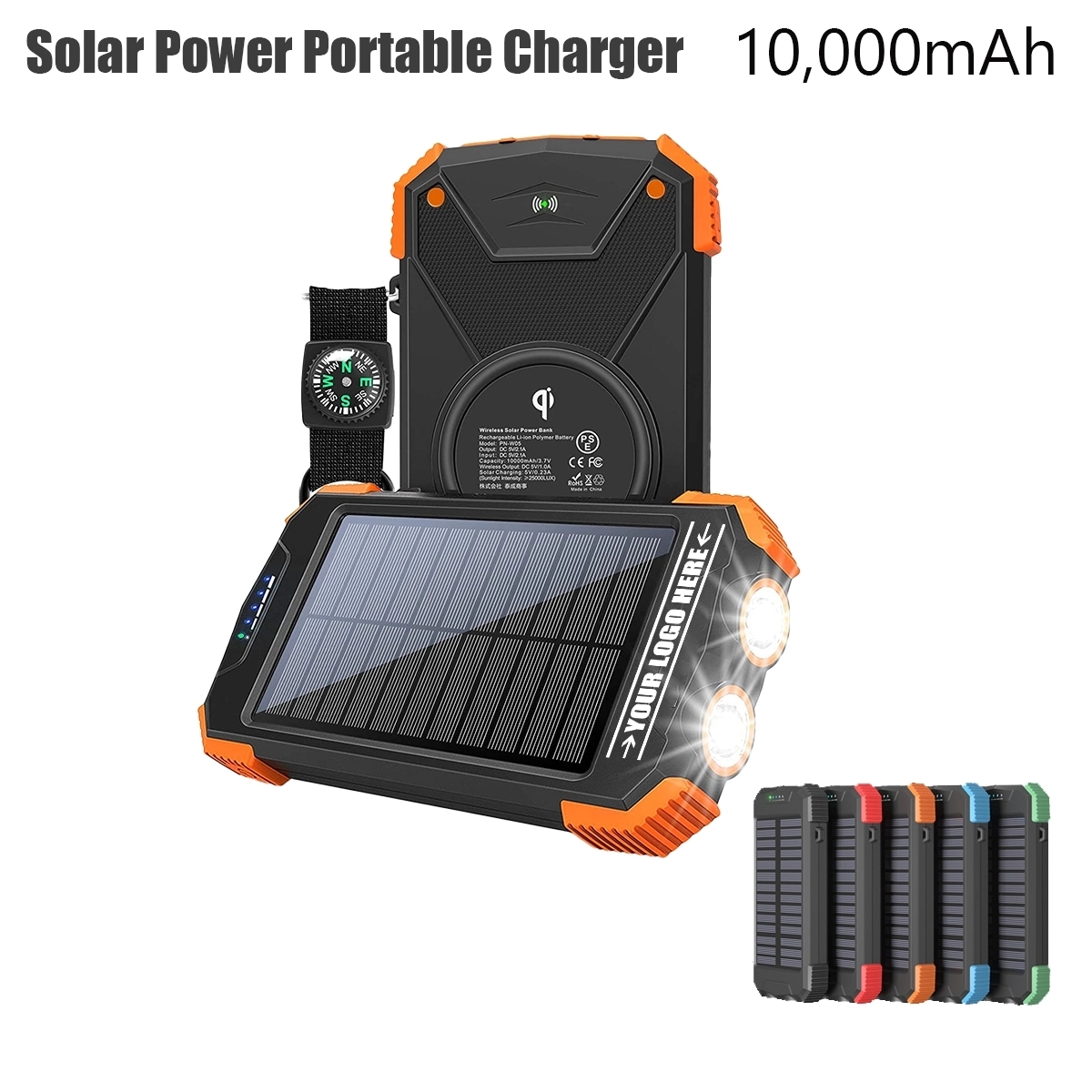 Solar Power Portable Charger 10,000Mah 10