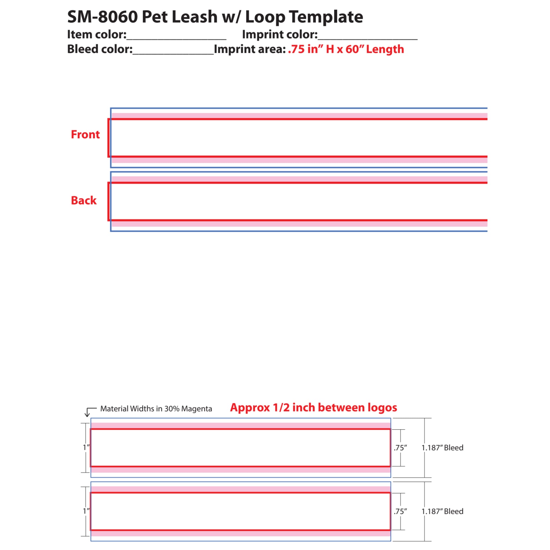 Full Color 1" Wide Premium Pet Leash 26