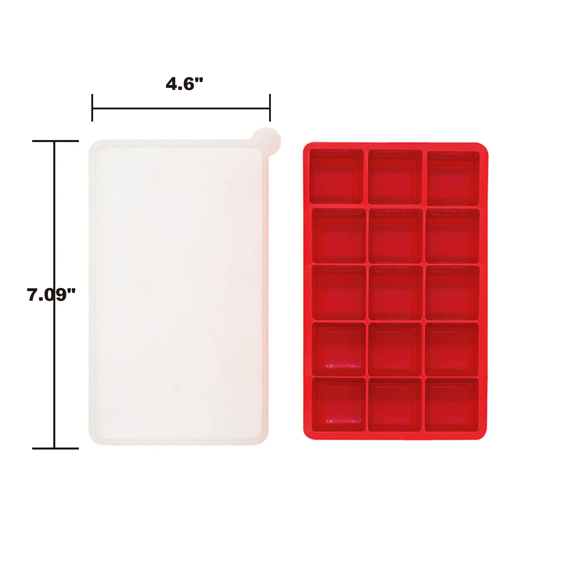 15 Flexible Silicone Ice Cube Molds with Removable Lid 3