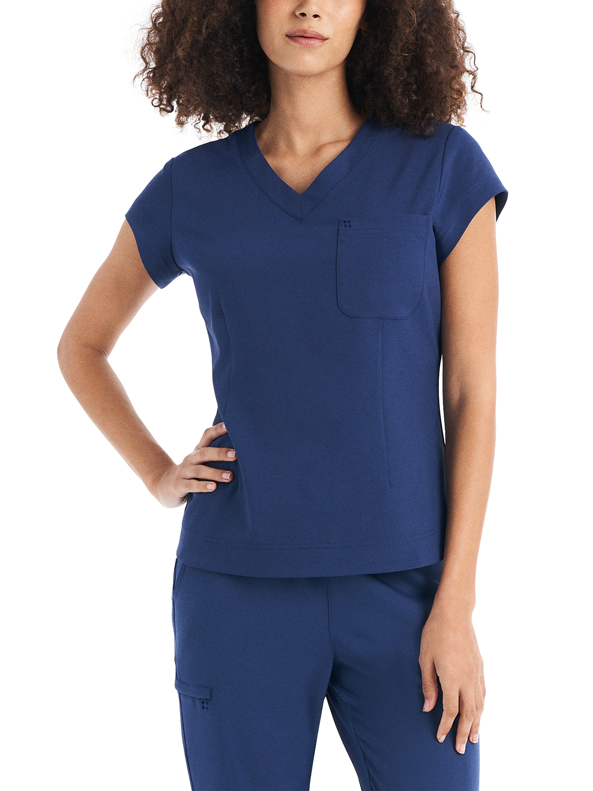 White Cross - CRFT - Women's One-Pocket V-Neck Top 13