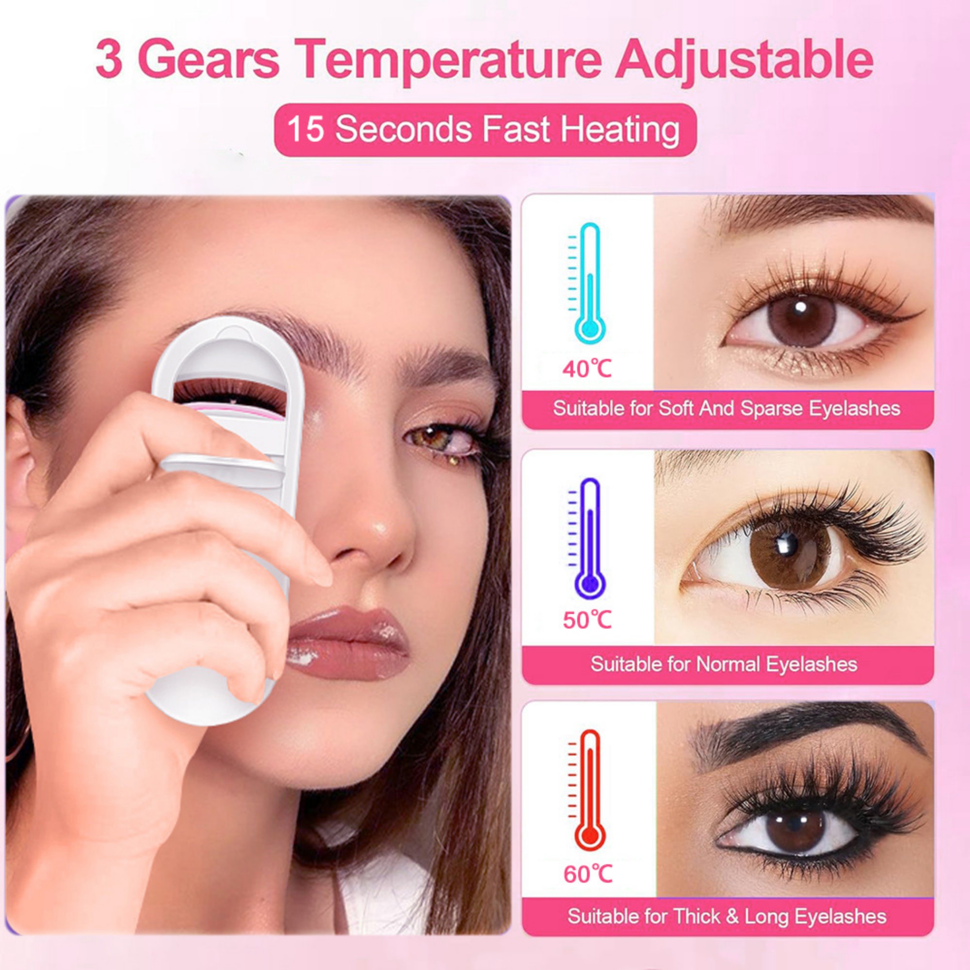 3-Temperature Digital Heated Eyelash Curler 5