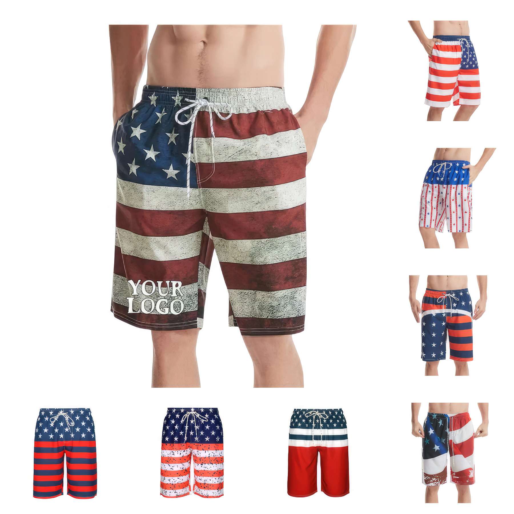 Digital Printing Men's Swim Trunks Beach Shorts 2